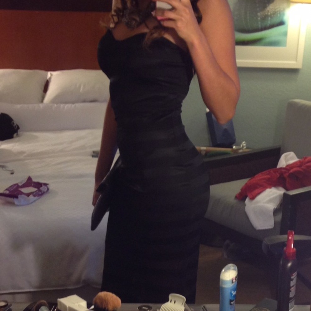 Symphony strapless mermaid black dress